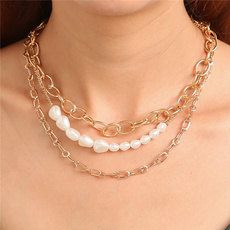 Chain Necklace, short necklace, Jewelry, pearls