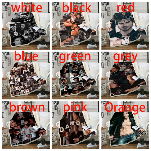 Blanket Sofa Bed Blanket Super Soft Warm damon salvatore 3D Print