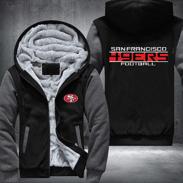 San Francisco 49ers Hoodies Hip Hop Thicken Zipper Fleece Coat