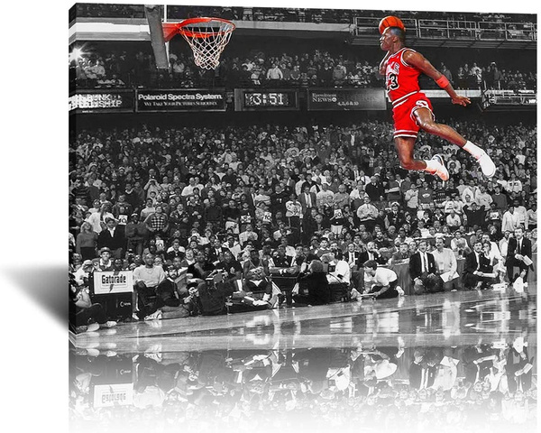 Michael Jordan Foul Line Slam Dunk Tribute Portrait 1 Slam Dunk Contest ...