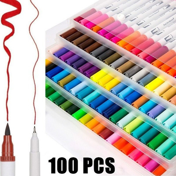 60/72/100 Colors Drawing Brush Pens Watercolor Drawing Pen