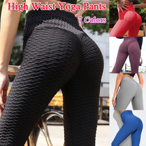Women's High Elasticity High Waist Yoga Pants Butt Lift Anti Cellulite  Leggings Workout Tummy Control Textured Booty Tights Brazilian Leggings  Plus Size