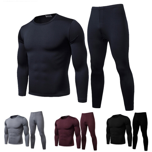 Men?s Thermal Underwear, Compression Winter Base Layer Warm Gear Sport Set  