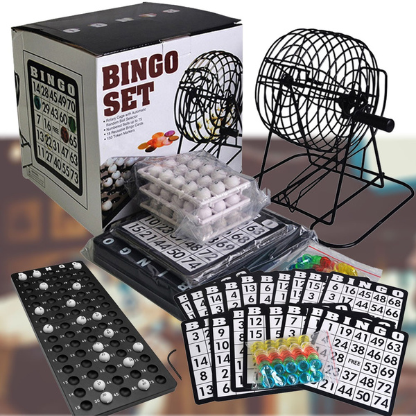 Bingo Lottery Machine Bingo Game Set with Bingo Cage Bingo Board Bingo ...