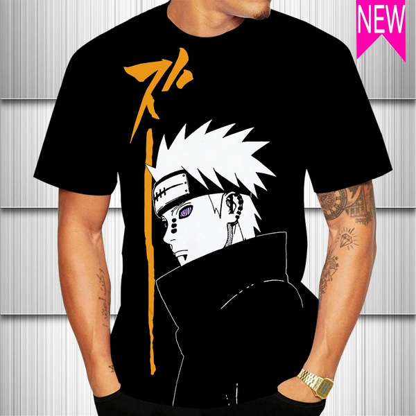 Stylish Men Black Naruto Anime Printed T-Shirt