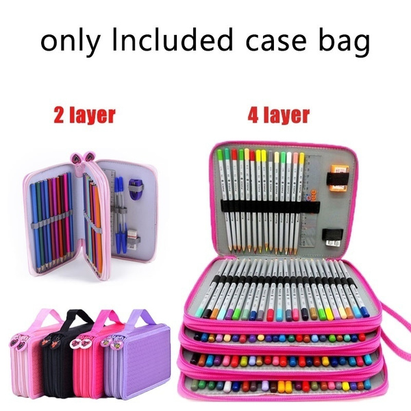 Four-layer Pencil Case Sketch Color Lead Coloring Pencil Case 72 Hole Pencil Bag