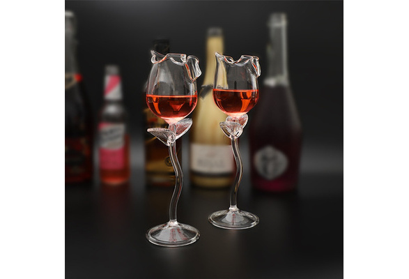 2Pcs Creative Rose Flower Shape Red Wine Glass Goblet 180ml Fancy Drinking  Wine Cocktail Glasses Cup Bar Party Barware Drinkware - AliExpress