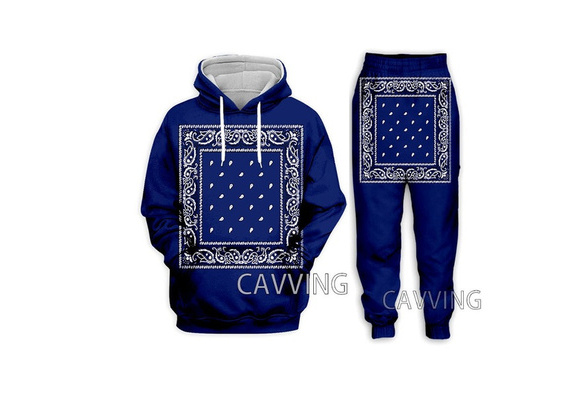 New Men Women Crips Gang 3D Print Fashion Tracksuits Crewneck Hip