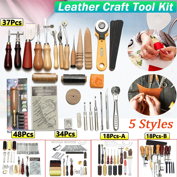 18pcs leather craft punch tools kit