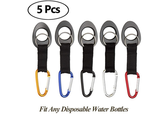 5/10PCS Durable Silicone Water Bottle Holder Clip Hook Carrier with  Carabiner attachment Key Ring Fits Any Disposable Water Bottles for Outdoor  Activities Bike Camping Hiking Traveling Daily Use