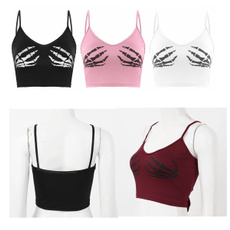 Women's Crop Top, Vest, softcomfortable, Skeleton