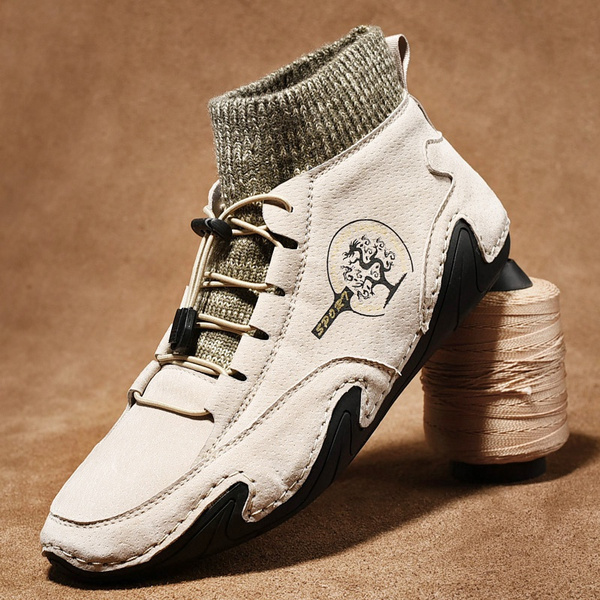2021 Mannen Winter Laarzen Mode Lederen Laarzen Mannen Herfst Winter Sneeuw  Casual Schoenen Mannen Outdoor Licht Enkel Antislip Warm Zapatos | Wish
