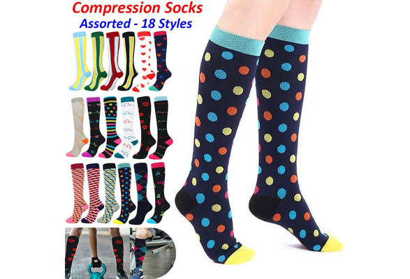 7 Pair Copper Infused Anti-Fatigue Compression Socks Varicose Vein