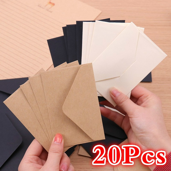 20Pcs Blank Mini Kraft Paper Envelopes Wedding Invitation Envelope Gift
