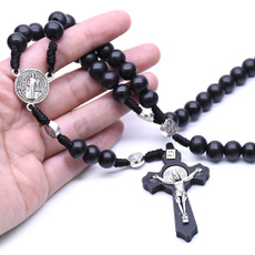 catholicrosarynecklace, woodenreligiousnecklace, Jewelry, jesus