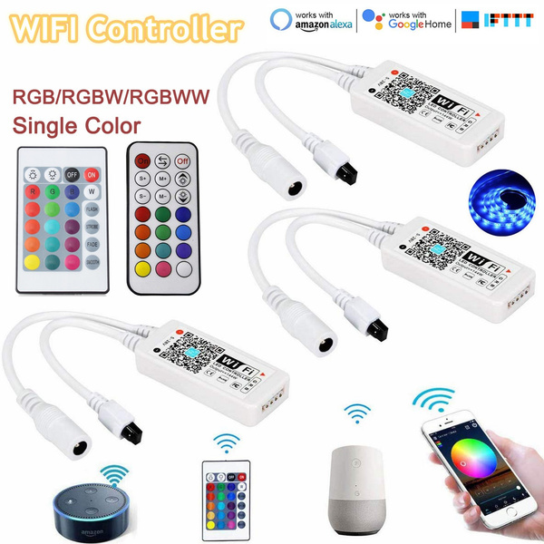 12V RGBW/RGB WiFi LED Controller With IR 24Key Remote For 5050 RGB LED Strip 