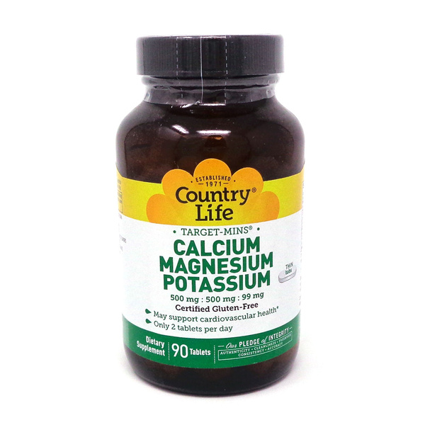 CalMagPotassium TargetMins 90 Tabs By Country Life Wish