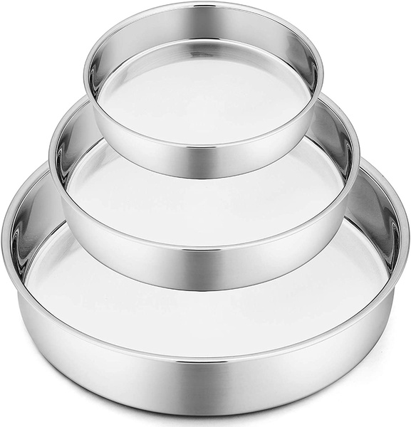 Cake Pan Set (4” & 6” & 8”), Round Baking Layer Cake Pans, P&P CHEF