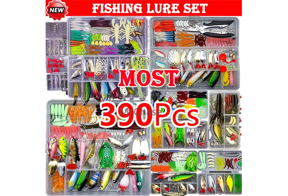 2021 NEW 33/56/106/109/122/164/234/280/320/390Pcs Fishing Lure Set Kit Soft  and Hard Lure Baits Set Multi-Function Full Swimming Layer Fishing Tackle 