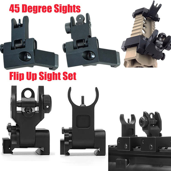 Premium Flip Up Mil Spec Iron Sights Front and Rear Sight Mounts Set ...