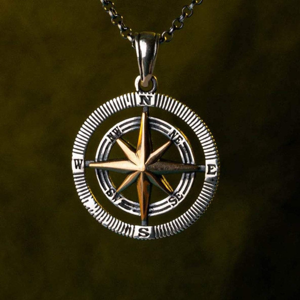 Gold Compass© Mens Pendant Necklace | Alfred & Co. London