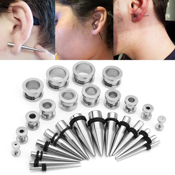 Stainless steel hot sale gauge earrings