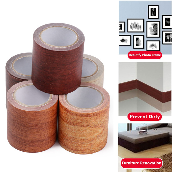 5M/Roll Realistic Wood Grain Repair Adhensive Duct Tape Furniture Renovati  ^