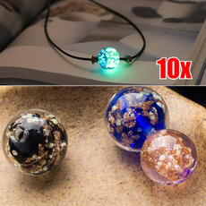 10 Pcs Handmade Luminous Lampwork Glass Loose Beads for Jewelry Making DIY Crafts Findings 10mm 12mm