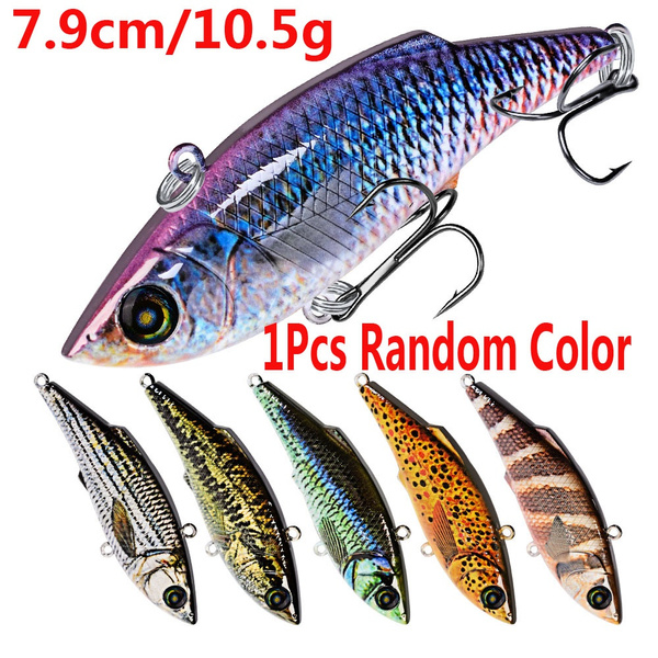 1Pcs Random Color Winter Fishing Lures ABS Plastic VIB Hard Bait ...