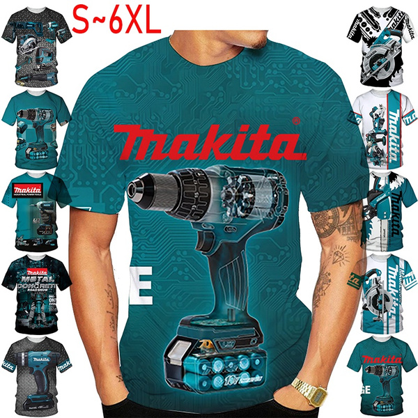 New Arrival Plus Size Fashion Makita Print Wall Art Worker T Shirt Men ...