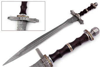 Steel, Valentines Gifts, damascussword, leather