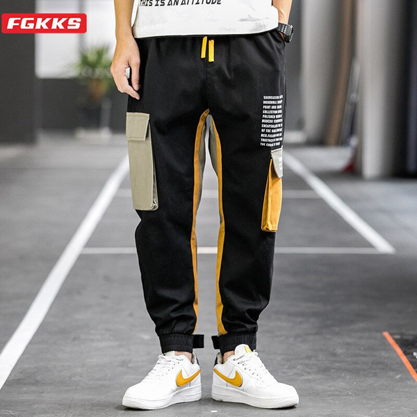 Mens Cargo Pants Hip Hop Harem Joggers Harajuku Sport Trousers Pockets  Fashion D | eBay