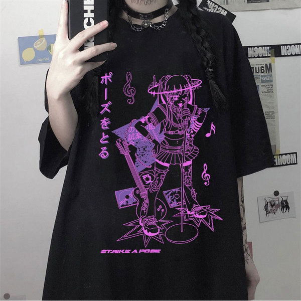 Y2k Aesthetic Grunge Goth T-shirt Tee Female Clothing Y2k Graphic Print  Harajuku