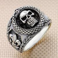 Sterling, Goth, skull, Handmade