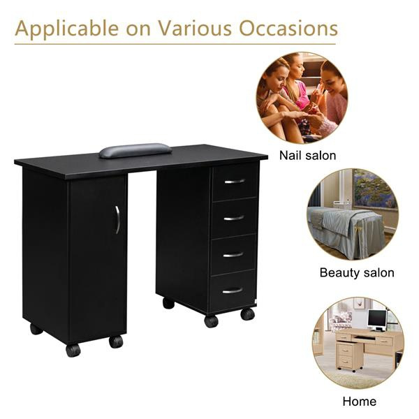 Manicure Table With 1 Door And 4 Drawers/P2 Certification Board/Pu8