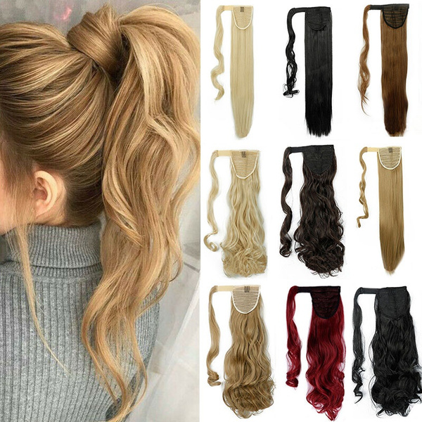 22inch Long Clip Long Silky Straight Ponytail Clip in Synthetic