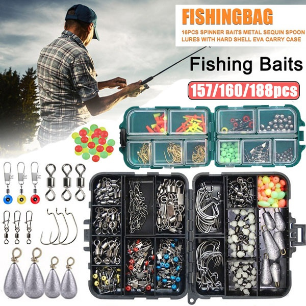 157/160/188pcs Fishing Accessories Kit Portable Fishing Tackle Box