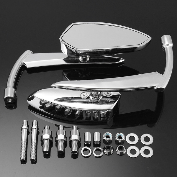 Chrome Motorcycle Rearview Mirrors - Universal Fit For Harley Sportster, Dyna, Softail, Touring