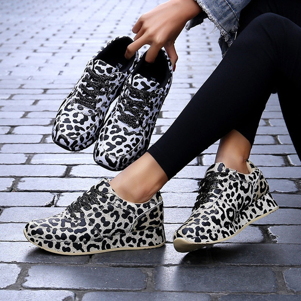 leopard platform fashion sneakers