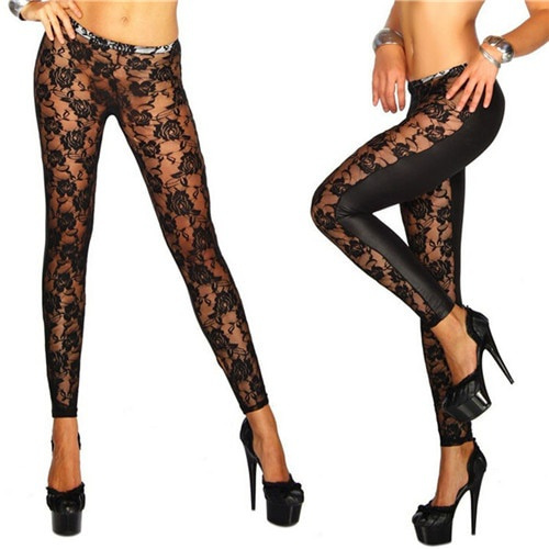 Not Just A Pretty Lace - Black High-Waisted Lace Leggings – DLSB