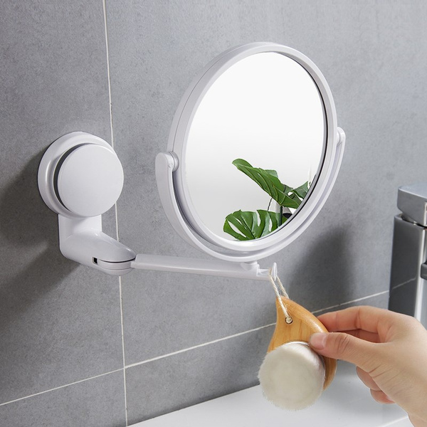 Modern Drill Free Bathroom Mirror 2, Wall Mirror With Extension Arm