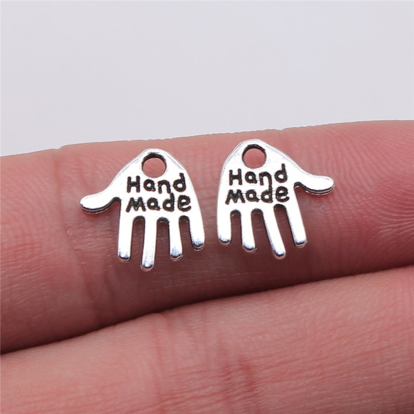 20pcs 13x13mm Charm Hand Made 3 Colors Handmade Hand Charms Hand Made Pendant Charms For DIY ...