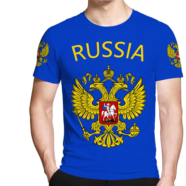 Russian Tee Tops Men/Women 3D Russia Flag Eagle Print Summer Casual T ...