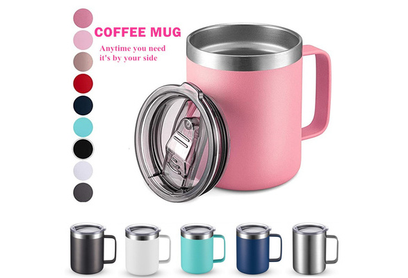 Watersy Stainless Steel Insulated Coffee Mug With Handle, Double Wall  Vacuum Travel Mug, Tumbler Cup With Sliding Lid, Summer Drinkware, Kitchen  Stuff, Home Kitchen Items - Temu