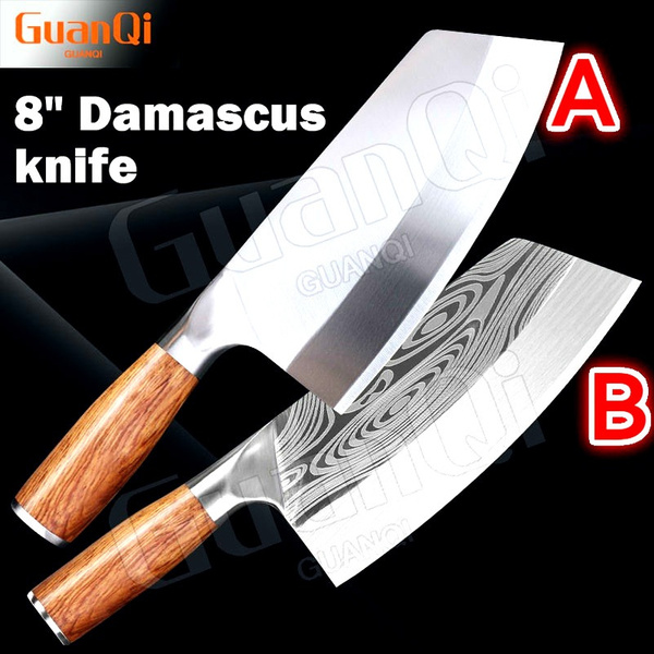 High Quality Stainless Steel Kitchen Meat Vegetable Cleaver Slicing Knife  Meat Cutting Knife Chopper Cuchillos Damascus Chef Knives Set for Kitchen  Damascus Stainless Steel Kitchen Cooking Knife Set Meat Cleaver Slicing  Knife