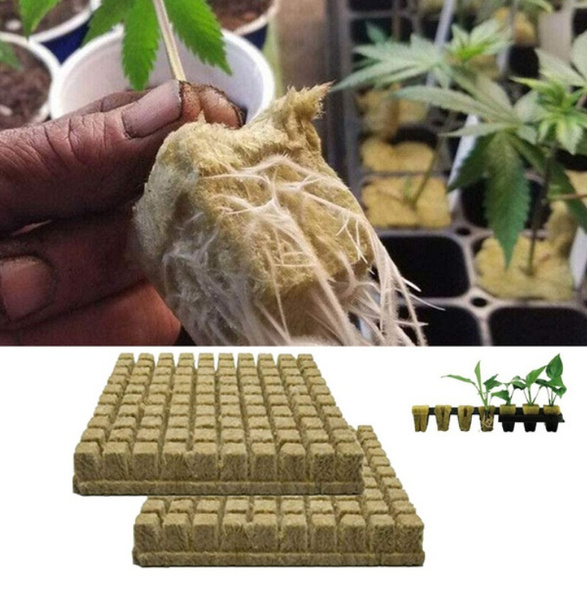 Rock wool Cube Hydroponic Grow Media Soilless Cultivation Planting Compress Base 