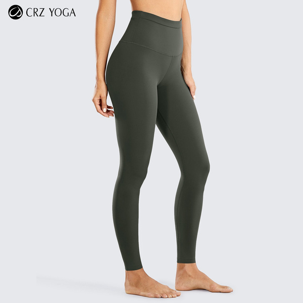 CRZ YOGA Women's Buttery-soft Naked Feeling Super High Waisted Yoga Leggings  Tummy Control Workout Tights Pants 28 Inches