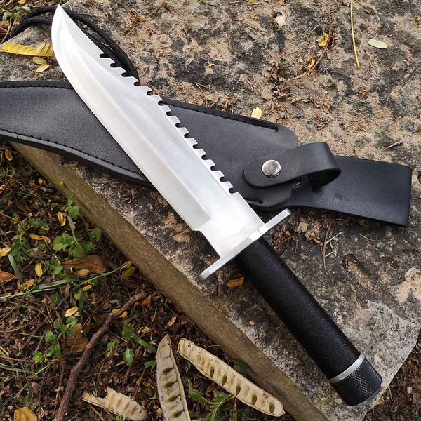 Heavy Duty Rambo Bowie Hunting Camping Knife , Fixed Blade High ...