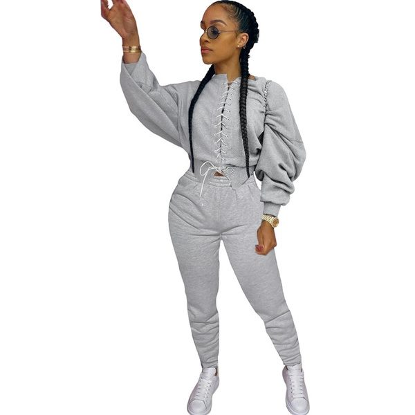 Casual Tracksuit Women 2 Piece Set Fall Sportwear Joggers Suits