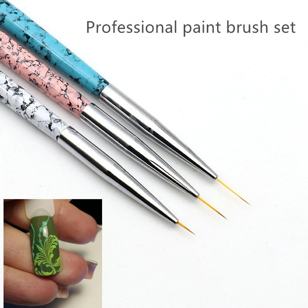 Set of 3 Nail Art Brushes, Make up Brush, Paint Brush, Skinny Nail